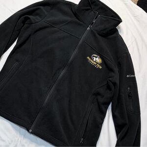 Columbia Black Fleece Jacket with Michigan Tech Logo
